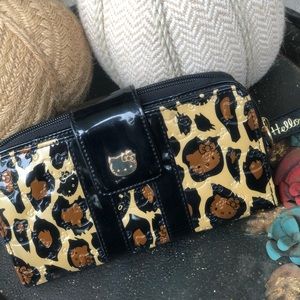 Leopard cheetah print wallet hello kitty